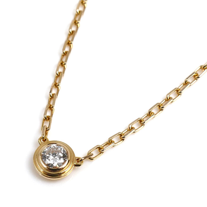 CARTIER カルティエ K18PG ピンクゴールド ダムール SM ネックレス B7215700 ダイヤモンド 2.8g 38/41cm レディース【中古】【美品】