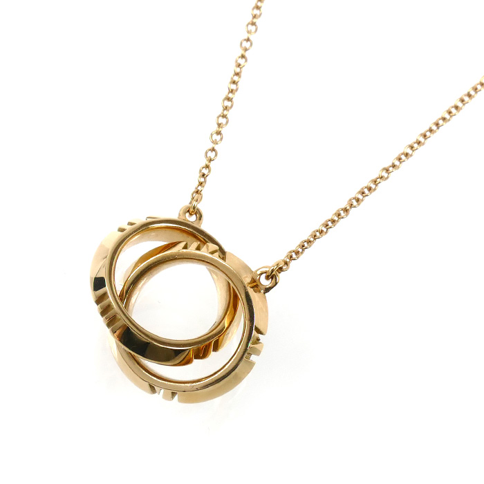 TIFFANY&Co. ティファニー K18PG ピンクゴールド アトラス X クローズド ネックレス 5.9g 41/46cm レディース【中古】