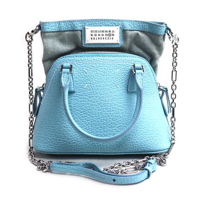 MAISON MARGIELA メゾンマルジェラ 5AC マイクロ ショルダーバッグ ライトブルー S56WG0081 P4455 T6197 レディース【中古】【美品】