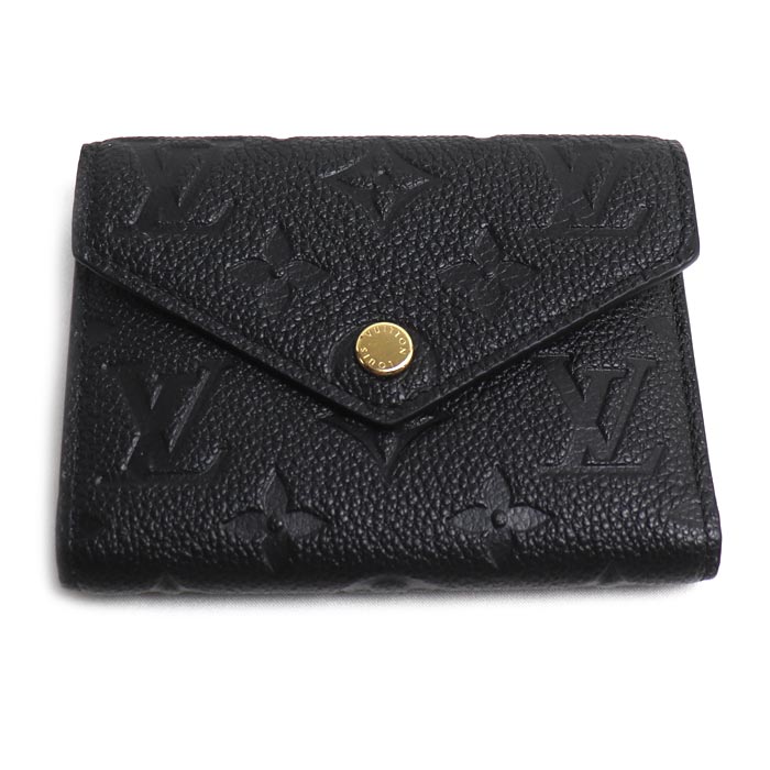LOUIS VUITTON ルイ・ヴィトン ポルトフォイユ・ヴィクトリーヌ 三つ折り財布 モノグラム アンプラント ブラック M64060 レディース【中古】【美品】