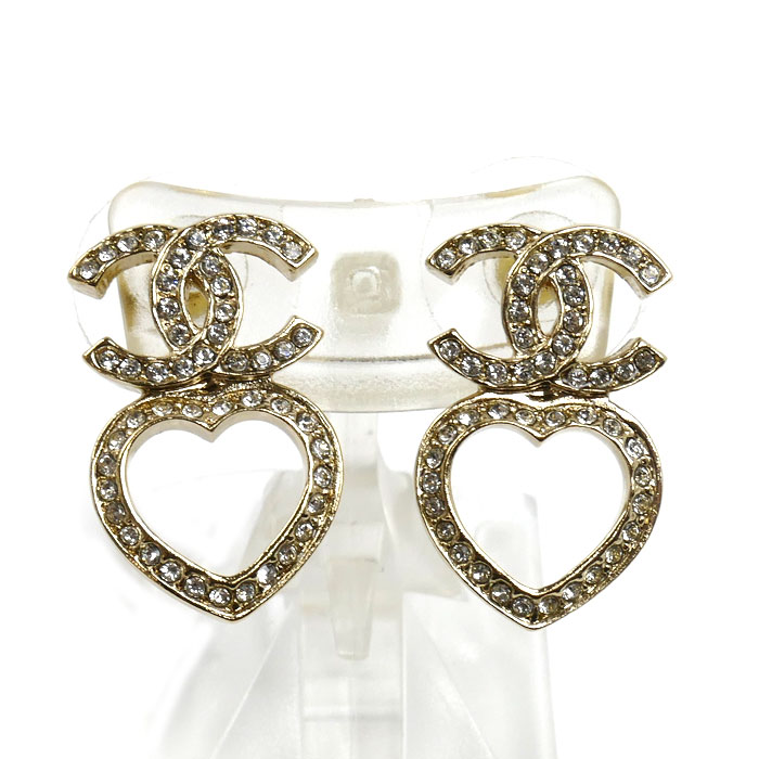 CHANEL シャネル GP ココマーク ハート ピアス ABB665 4.6g レディース【中古】【美品】