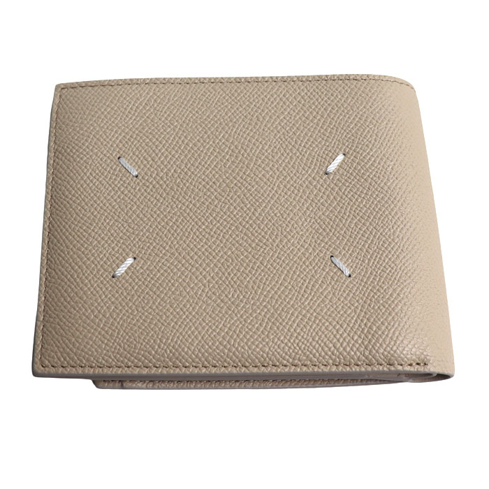 Maison Margiela 4ステッチ フリップフラップウォレット 二つ折り財布 ベージュ SA1UI0019 P4745 T2086 ユニセックス【中古】【美品】