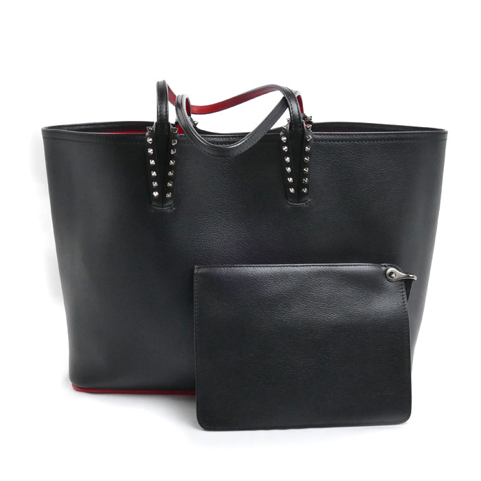 Christian Louboutin クリスチャンルブタン カバタ トートバッグ ブラック レッド 1175113 レディース【中古】