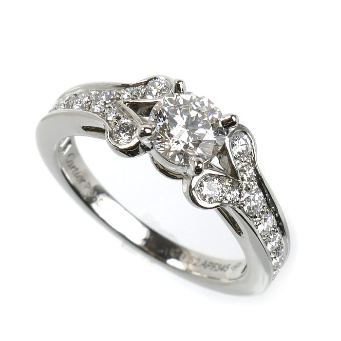 CARTIER カルティエ Pt950プラチナ バレリーナ ソリテール リング・指輪 N4196950 ダイヤモンド0.52ct 9.5号 50 5.4g レディース【中古】