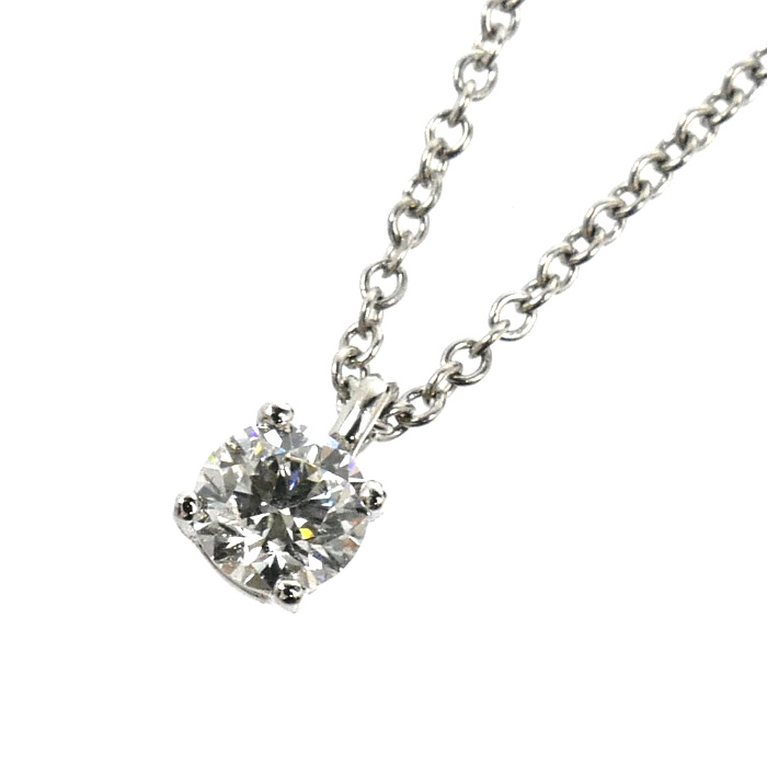 TIFFANY&Co. ティファニー Pt950プラチナ ソリティア ネックレス ダイヤモンド0.22ct 2.3g 40.5cm レディース【中古】