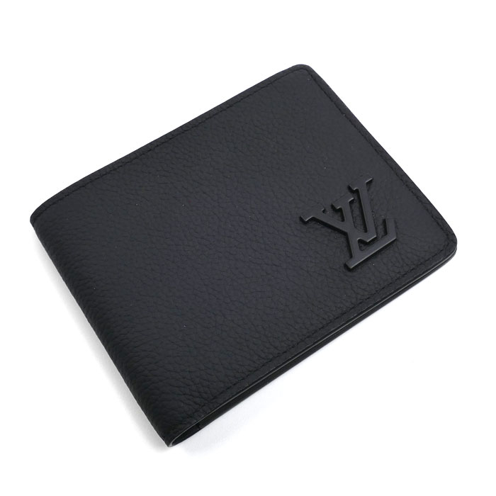 LOUIS VUITTON ルイ・ヴィトン ポルトフォイユ・ミュルティプル 二つ折り財布 アエログラム ブラック M69829 メンズ【中古】【美品】