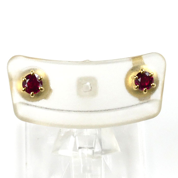 MIKIMOTO ミキモト K18YG イエローゴールド ピアス ルビー 1.3g レディース【中古】【美品】