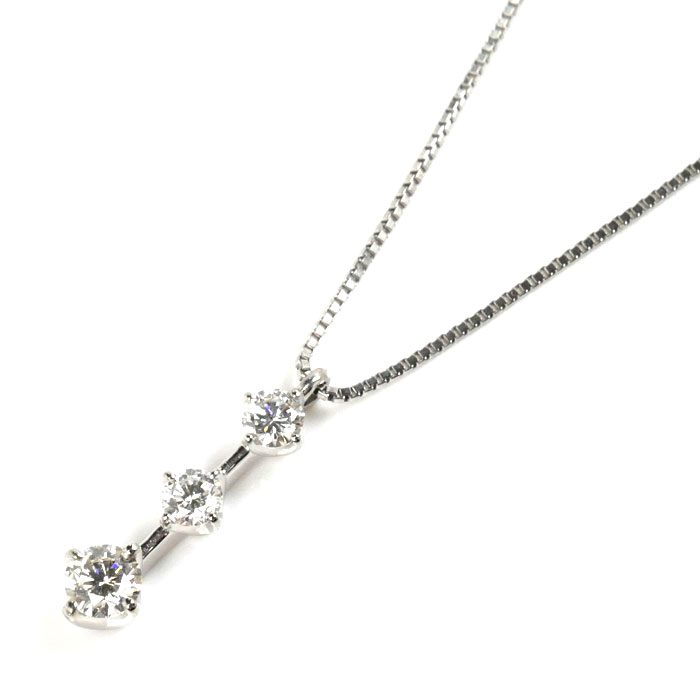 Vendome Aoyama ヴァンドーム青山 Pt950プラチナ Pt850プラチナ ネックレス ベネチアン ダイヤモンド0.40ct 3.1g 40cm レディース【中古】