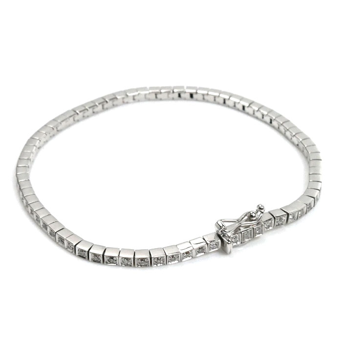 STAR JEWELRY スタージュエリー K18WG ホワイトゴールド テニス ブレスレット ダイヤモンド0.58ct 10.1g 17cm レディース【中古】【美品】