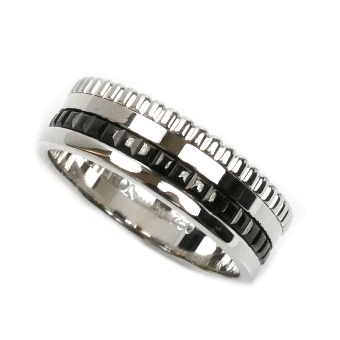Boucheron ブシュロン K18WG ホワイトゴールド キャトル ブラック スモール リング・指輪 JRG01790 17号 57 7.6g メンズ【中古】