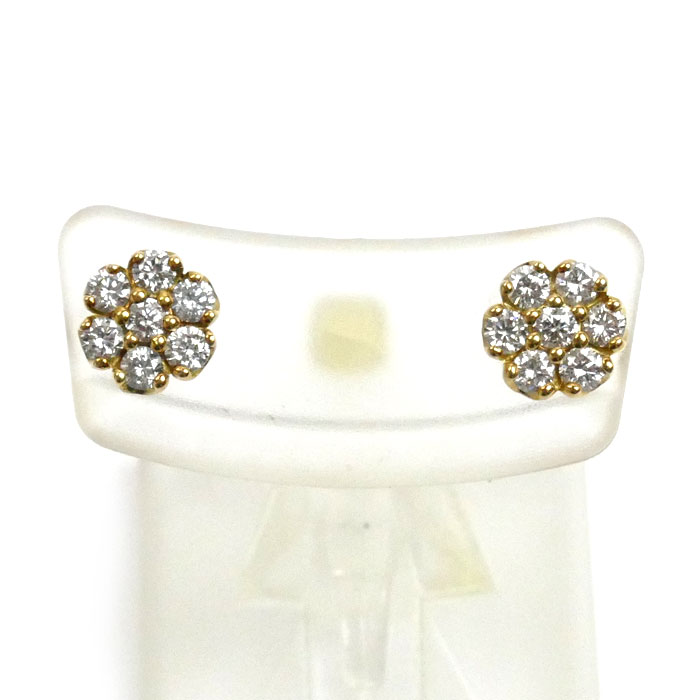Ponte Vecchio ポンテヴェキオ K18YG イエローゴールド ピアス ダイヤモンド0.22ct/0.22ct 1.4g レディース【中古】