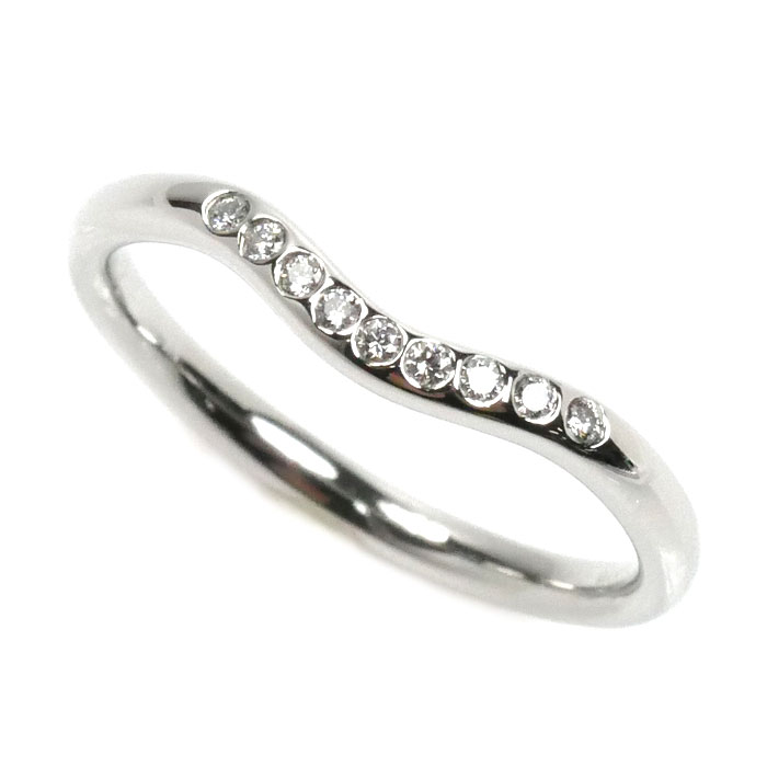 TIFFANY&Co. ティファニー Pt950プラチナ カーブド バンド リング・指輪 60016942 ダイヤモンド 13号 3.4g レディース【中古】【美品】