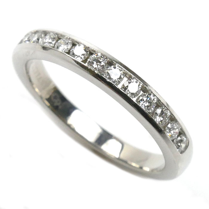 TIFFANY&Co. ティファニー Pt950プラチナ ハーフサークル リング・指輪 ダイヤモンド 8号 3.7g レディース【中古】