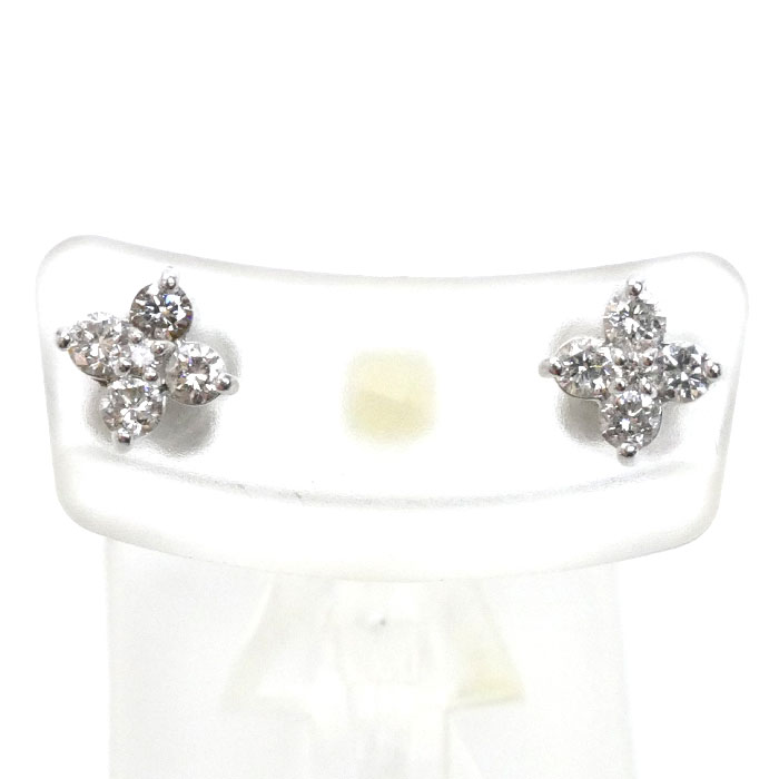 Ponte Vecchio ポンテヴェキオ K18WG ホワイトゴールド ピアス ダイヤモンド0.20ct/0.20ct 2.3g レディース【中古】
