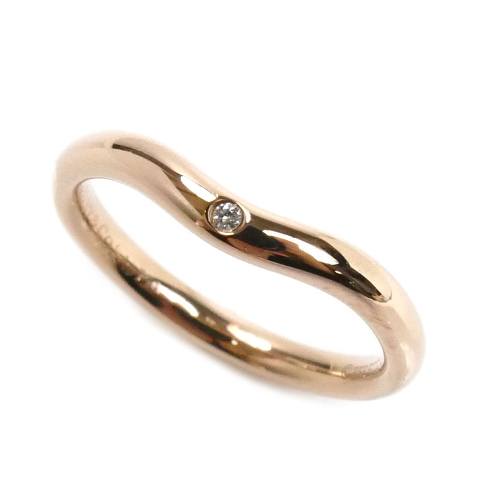 TIFFANY&Co. ティファニー K18PG ピンクゴールド カーブド バンド リング・指輪 60016781 ダイヤモンド 8号 2.6g ユニセックス【中古】