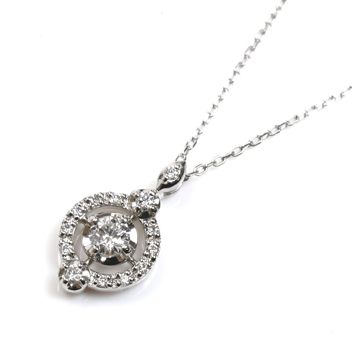 Vendome Aoyama ヴァンドーム青山 Pt850/Pt950 プラチナ ネックレス APVN210345DI ダイヤモンド0.122ct/0.06ct 3.1g ～45cm レディース【中古】