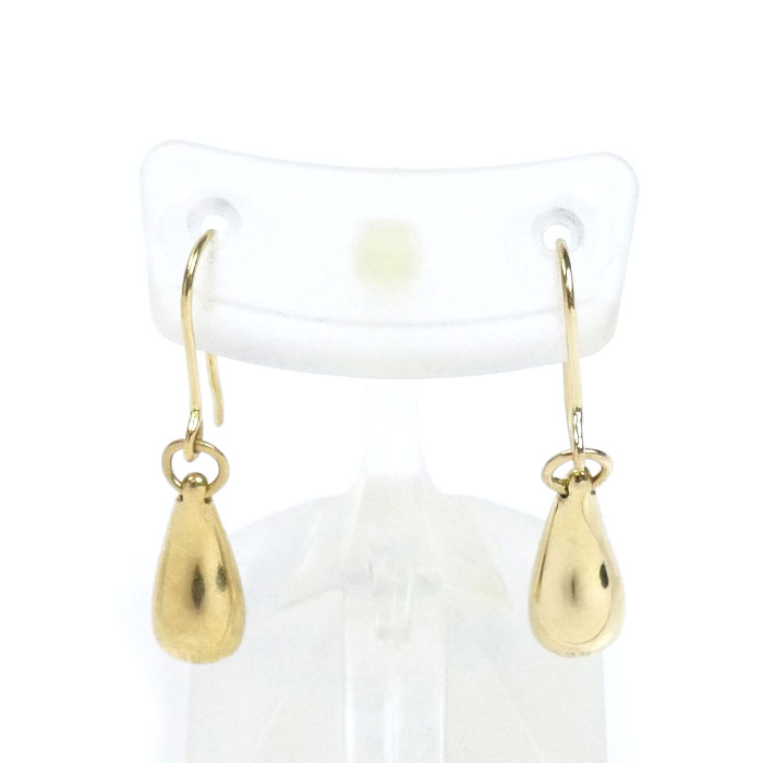 TIFFANY&Co. ティファニー K18YG イエローゴールド ティアドロップ ピアス 4.8g レディース【中古】【美品】