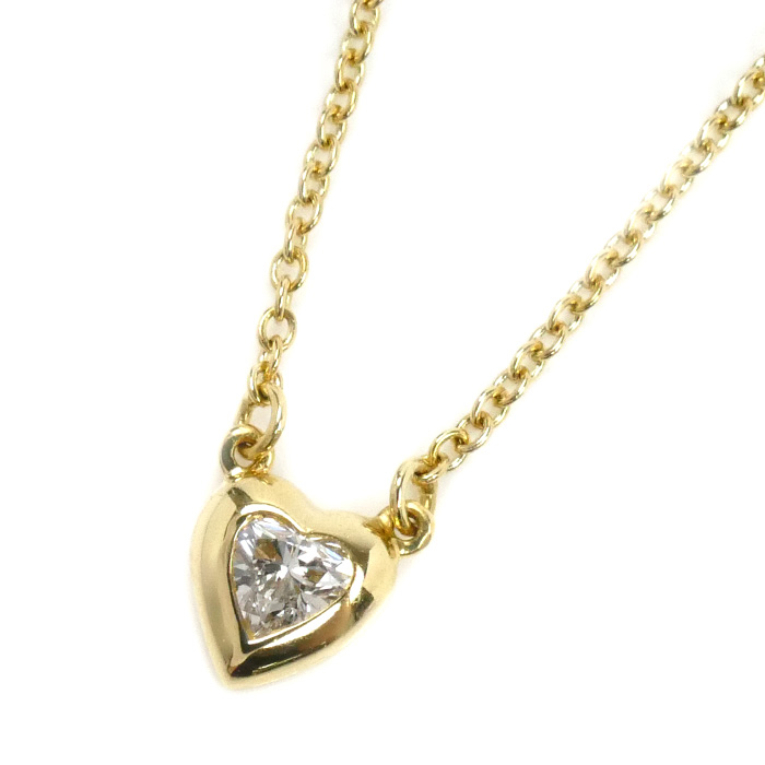 TIFFANY&Co. ティファニー K18YG イエローゴールド バイザヤード ハート ネックレス 60148083 ダイヤモンド0.17ct 2.3g 41cm レディース【中古】