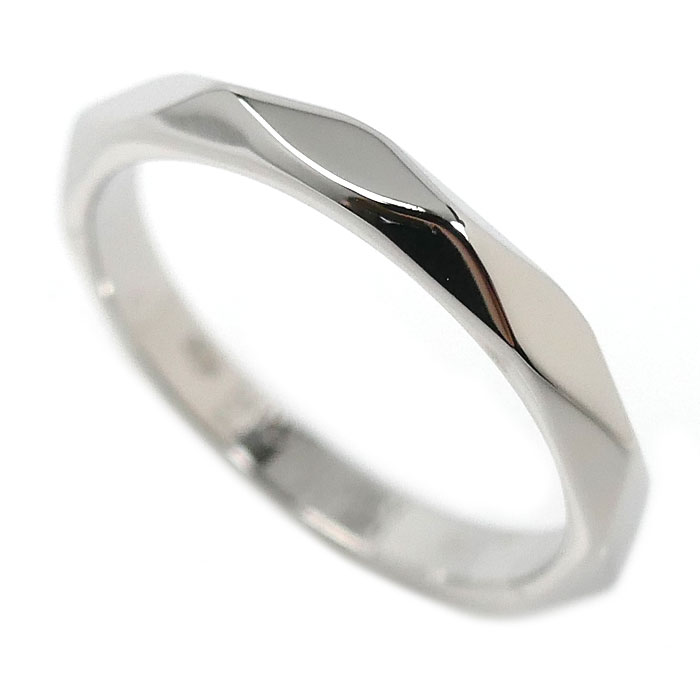 Boucheron ブシュロン Pt950プラチナ ファセット ミディアム リング・指輪 JAL00014 15.5号 56 5.0g メンズ【中古】【美品】