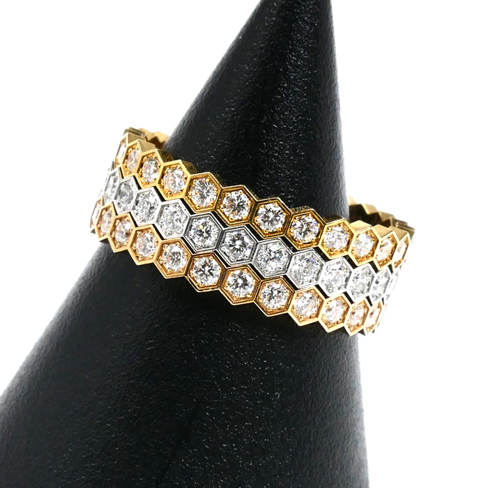 Chaumet ショーメ K18YG/PG/WG ビーマイラブ ダイヤ 3本セット リング・指輪 081934/081935/081891 ダイヤモンド 10.5号 51 4.8g レディース【中古】【美品】