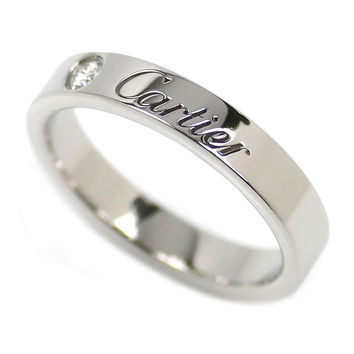 CARTIER カルティエ Pt950プラチナ Cドゥ カルティエ 1Pダイヤ リング・指輪 B4051345 ダイヤモンド 5号 45 4.2g レディース【中古】【美品】