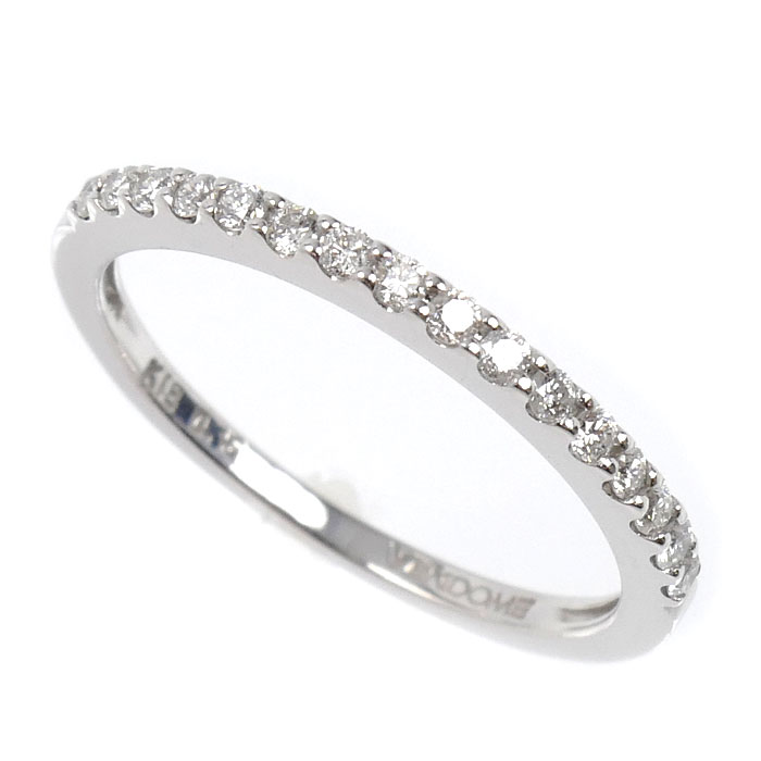 Vendome Aoyama ヴァンドーム青山 K18WG ホワイトゴールド エターナル-エクラ リング・指輪 ダイヤモンド0.15ct 7号 1.4g ハーフエタニティ レディース【中古】【美品】