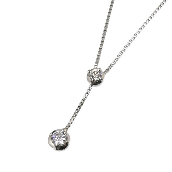 Vendome Aoyama ヴァンドーム青山 Pt950プラチナ Pt850プラチナ ネックレス ダイヤモンド0.20ct 3.3g ～41cm スライドトップ レディース【中古】