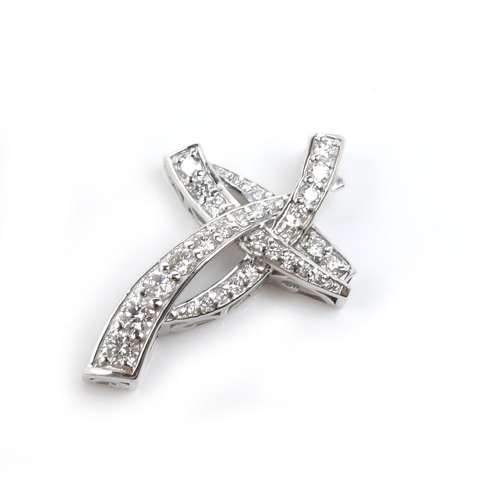 ゆきざき K18WG ホワイトゴールド ル・ペティットマン ペンダントトップ ダイヤモンド0.50ct 2.4g レディース【中古】【美品】