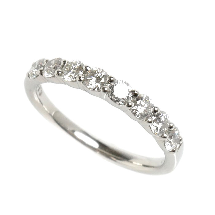 4℃ ヨンドシー Pt950プラチナ ハーフエタニティ リング・指輪 ダイヤモンド0.80ct 12号 3.9g レディース【中古】【美品】