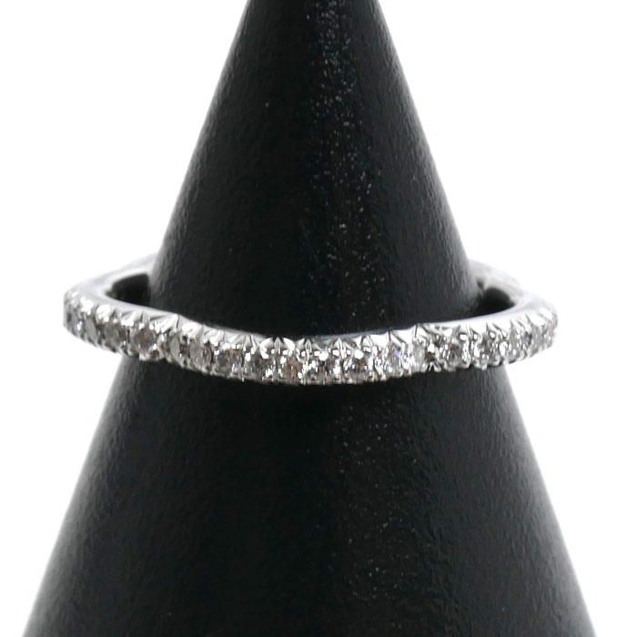 CHANEL シャネル K18WG ホワイトゴールド カメリア フルエタニティ リング・指輪 J3211 ダイヤモンド 6号 46 1.8g レディース【中古】【美品】