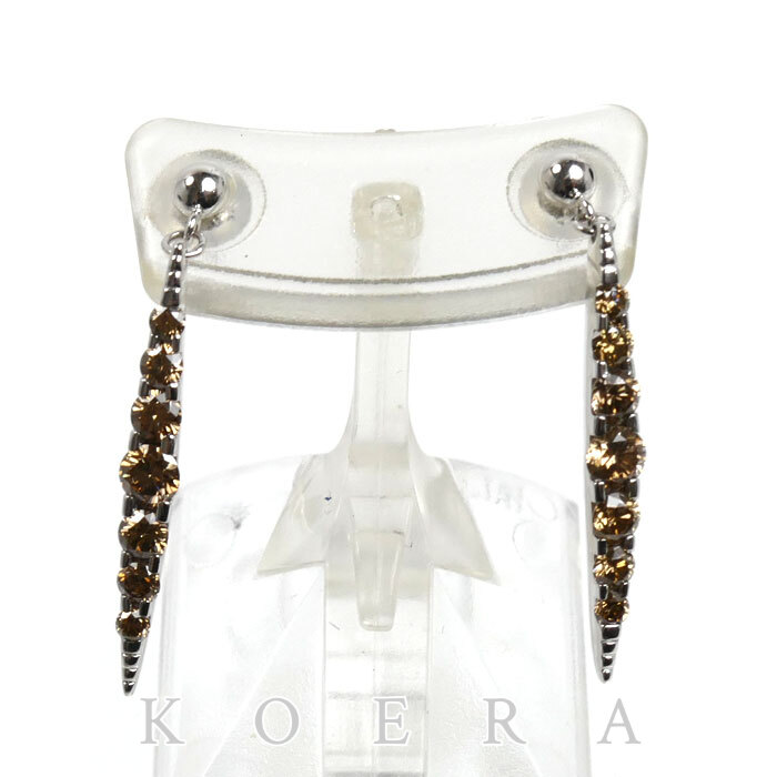 カシケイ K18WG ホワイトゴールド ネイキッド ブラウンダイヤモンド ピアス ダイヤモンド1.00ct 2.7g レディース【中古】【美品】