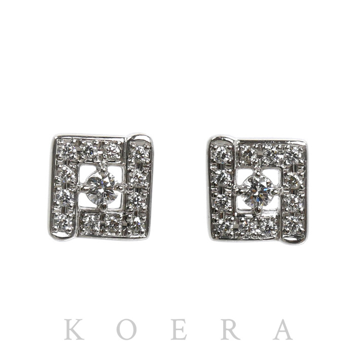 star sand 星の砂 Pt900プラチナ ピアス ダイヤモンド0.16ct/0.16ct 4.9g ひし形 レディース【中古】
