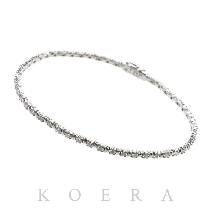 TASAKI タサキ K18WG ホワイトゴールド テニス ブレスレット ダイヤモンド1.50ct 8.3g 18cm レディース【中古】