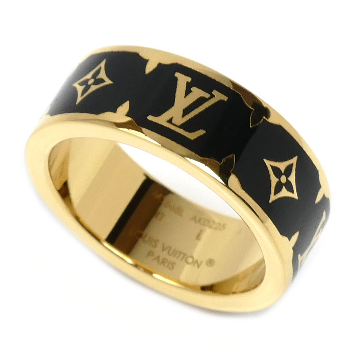 LOUIS VUITTON ルイ・ヴィトン メタル ナノ グラム エナメル リング・指輪 M1568L 15号 6.4g レディース【中古】