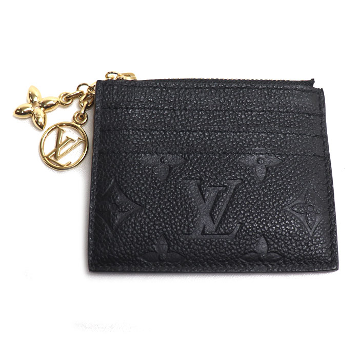 LOUIS VUITTON ルイ・ヴィトン カードケース ポルト カルト･フローラ コインケース モノグラム･アンプラント  ブラック M82639 IC レディース【中古】【美品】