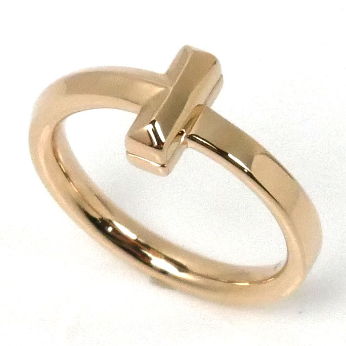 TIFFANY&Co. ティファニー K18PG ピンクゴールド Tワン リング・指輪 67797310 8号 3.9g レディース【中古】【美品】