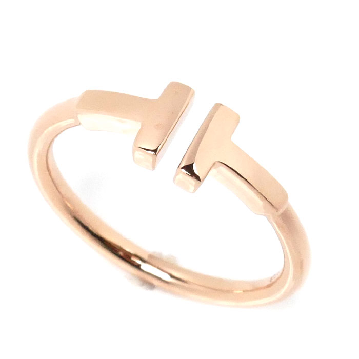 TIFFANY&Co. ティファニー K18PG ピンクゴールド Tワイヤー リング・指輪 12号 2.9g レディース【中古】【美品】