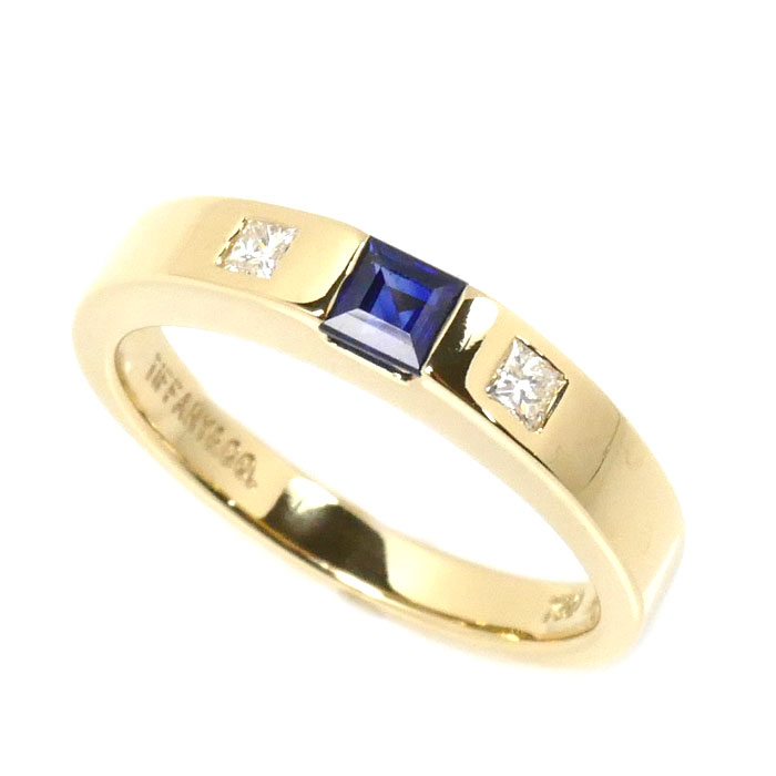 TIFFANY&Co. ティファニー K18YG イエローゴールド リング・指輪 サファイア 9.5号 3.4g レディース【中古】【美品】