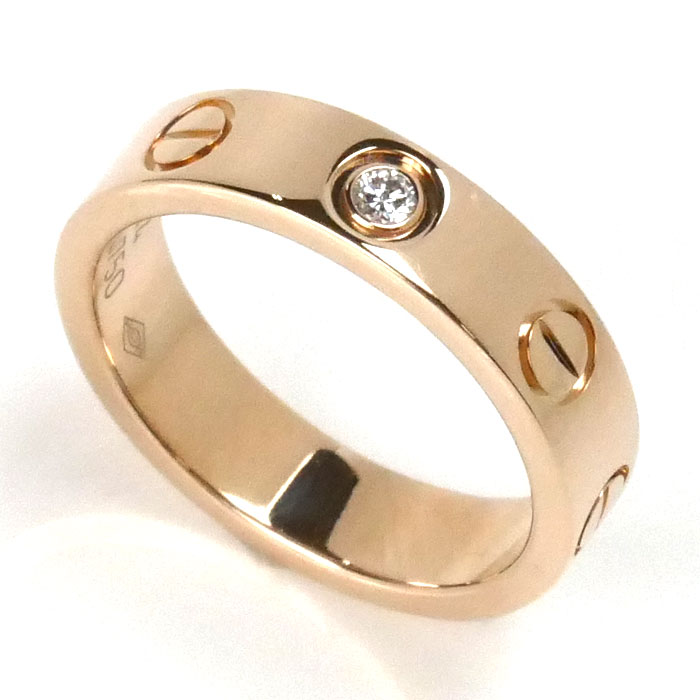 CARTIER カルティエ K18PG ピンクゴールド ラブリング 1Pダイヤ リング・指輪 B4050744 4号 3.8g レディース【中古】【美品】
