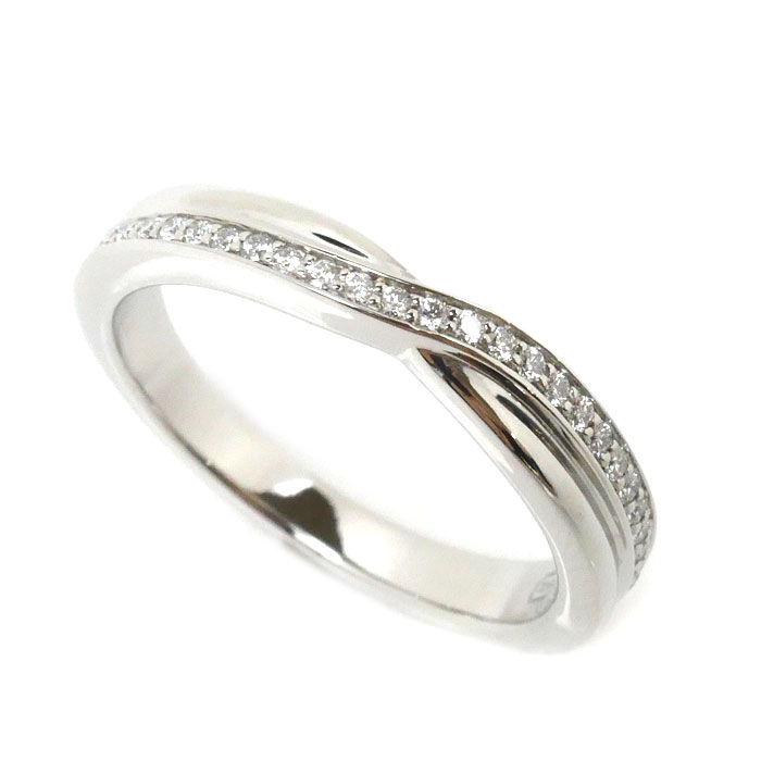 HARRY WINSTON ハリーウィンストン Pt950プラチナ トリスト ワンロウバンド リング・指輪 WBDPRD1RTST 8.5号 5.1g レディース【中古】【美品】