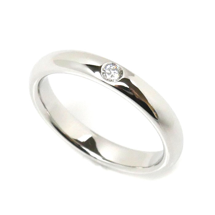 HARRY WINSTON ハリーウィンストン Pt950プラチナ ラウンドマリッジ 1Pダイヤ リング・指輪 WBDPRDBZ3MM ダイヤモンド 8.5号 5.0g レディース【中古】【美品】