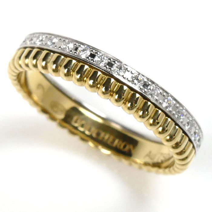 Boucheron ブシュロン K18YG/WG キャトルラディアント ハーフ リング・指輪 JAL00134 ダイヤモンド 11号 51 3.3g レディース【中古】【美品】