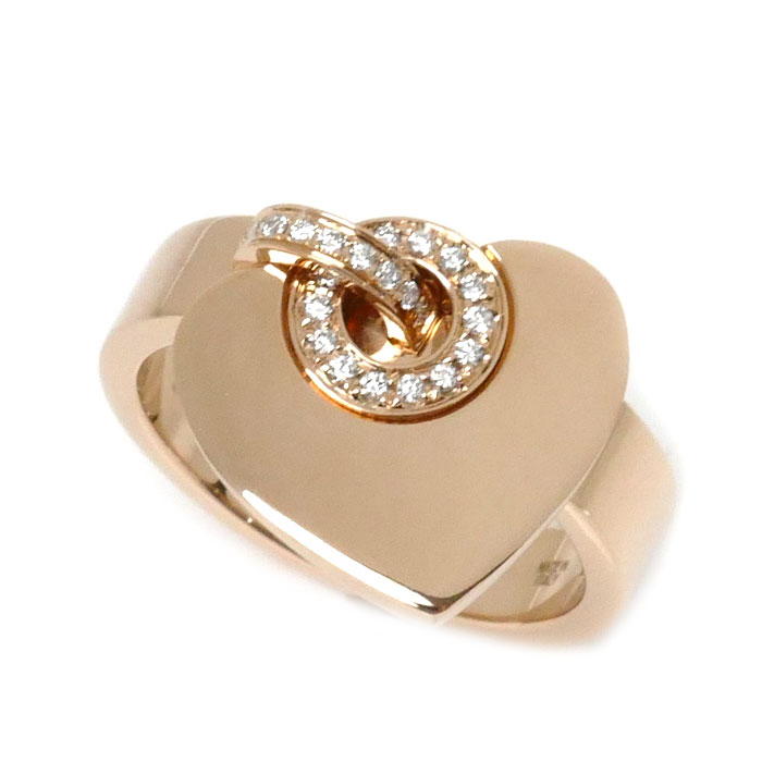 BVLGARI ブルガリ K18PG ピンクゴールド クオーレ パヴェ ハート リング・指輪 AN857219 ダイヤモンド 12.5号 9.2g レディース【中古】【美品】