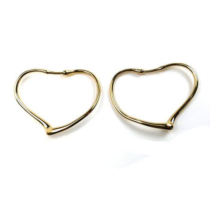 TIFFANY&Co. ティファニー K18YG イエローゴールド オープンハート ピアス 8.6g レディース【中古】