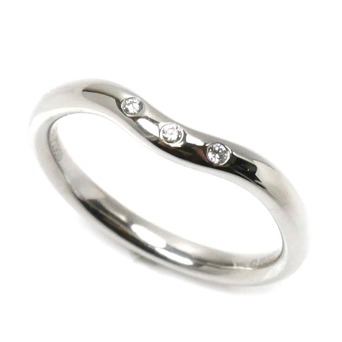 TIFFANY&Co. ティファニー Pt950プラチナ エルサ・ペレッティ ウェデイング バンド リング・指輪 60016929 ダイヤモンド 9号 3.7g レディース【中古】