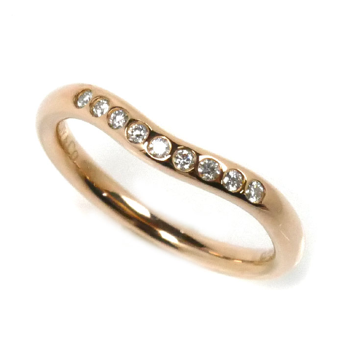TIFFANY&Co. ティファニー K18PG ピンクゴールド エルサ・ペレッティ バンド リング・指輪 ダイヤモンド 5号 2.0g レディース【中古】【美品】