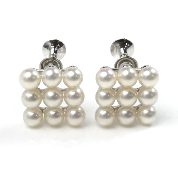 TASAKI タサキ K14WG ホワイトゴールド イヤリング パール約4.1mm 4.8g ネジ式 レディース【中古】【美品】
