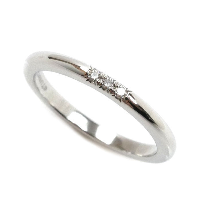 TIFFANY&Co. ティファニー Pt950プラチナ クラシックバンド 3Pダイヤ リング・指輪 61000879 ダイヤモンド 9号 3.3g レディース【中古】【美品】
