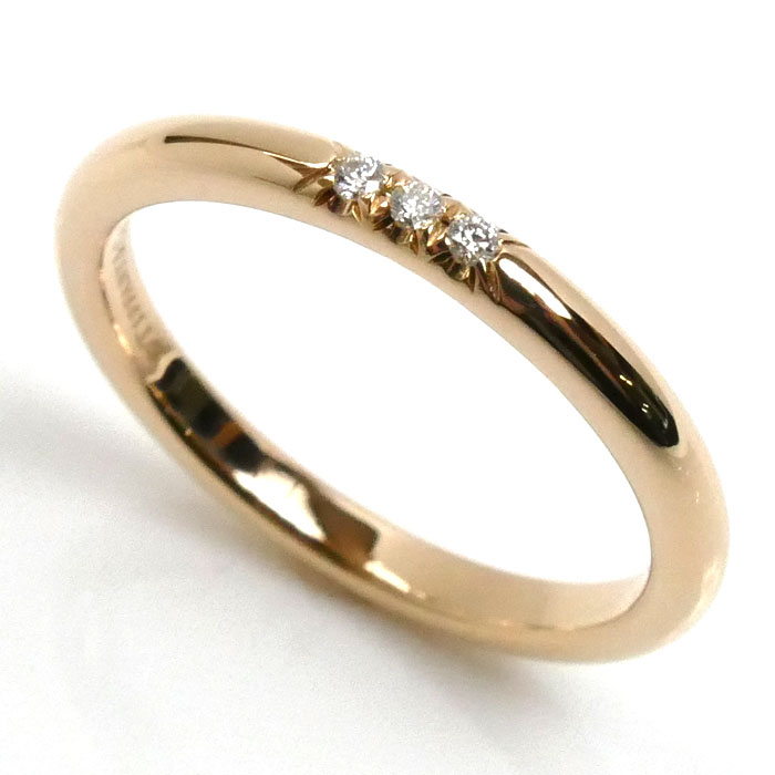 TIFFANY&Co. ティファニー K18PG ピンクゴールド フォーエバー ウェディングバンド 3Pダイヤ リング・指輪 61001204 ダイヤモンド 9号 2.4g レディース【中古】【美品】