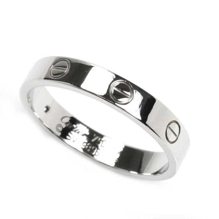 CARTIER カルティエ K18WG ホワイトゴールド ミニラブ 1PD リング・指輪 B4050562 21.5号 62 5.4g メンズ【中古】【美品】